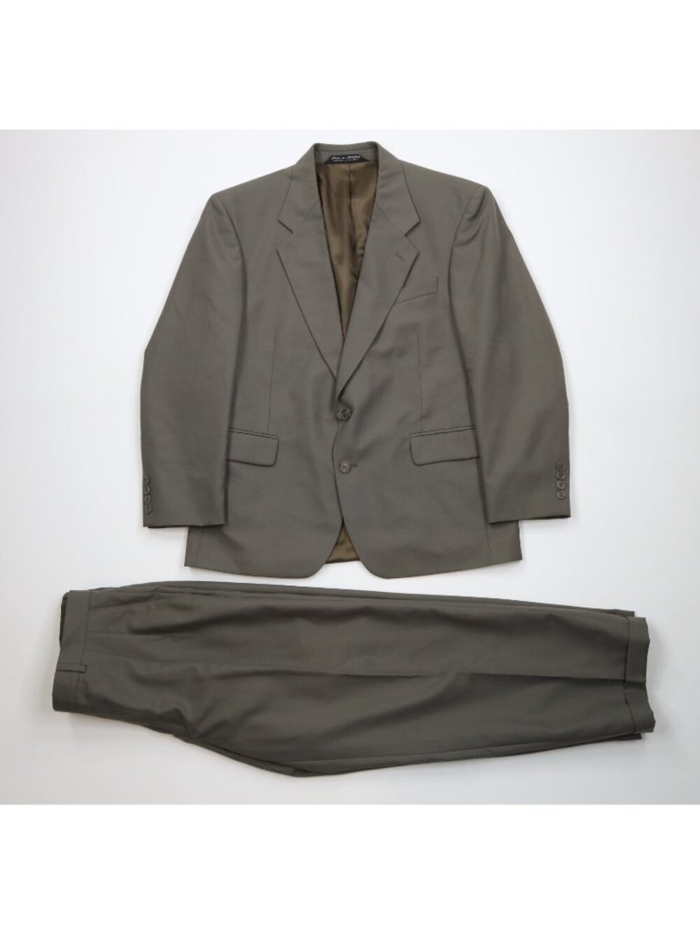 Vintage 90s Streetwear Mens 40S 2 Piece Wool Blend Suit Wedding Green 34x27